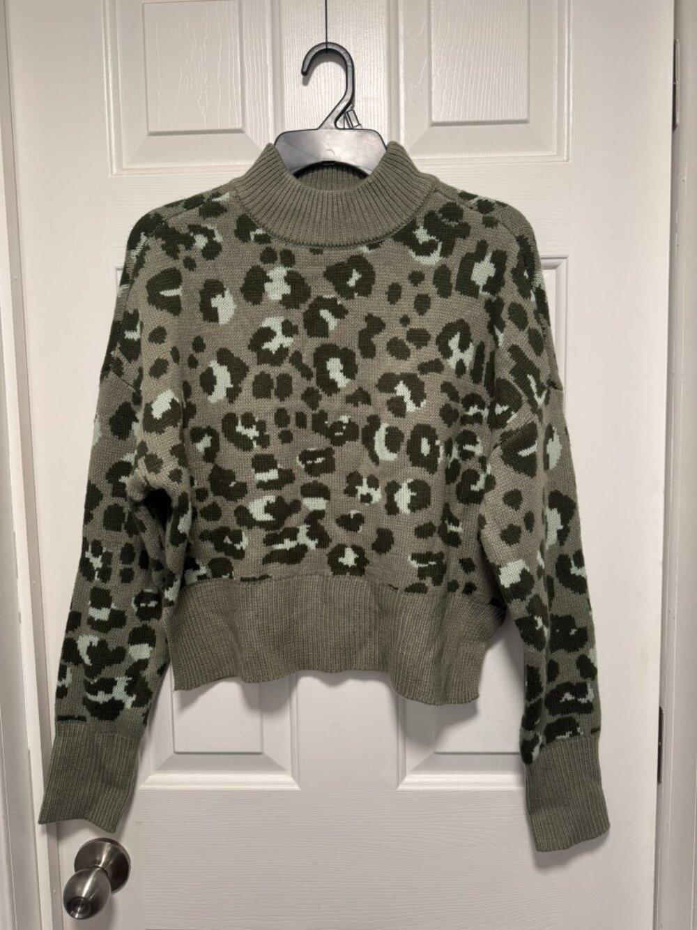 True Craft Olive Green Leopard print sweater